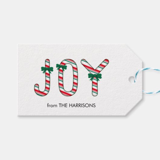 Bold JOY Christmas Snoep Cadeaulabel (Voorkant (Horizontaal))