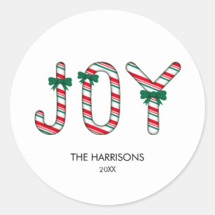 Bold JOY Christmas Snoep Ronde Sticker