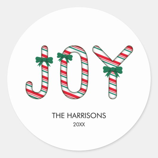 Bold JOY Christmas Snoep Ronde Sticker (Voorkant)