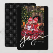 Bold Joy Custom 1-Photo Black Holiday Kaart (Voorkant / Achterkant)