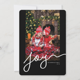 Bold Joy Custom 1-Photo Black Holiday Kaart