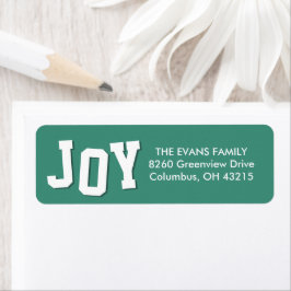 Bold joy fun blauwgroen kerstvakantie retour adres etiket