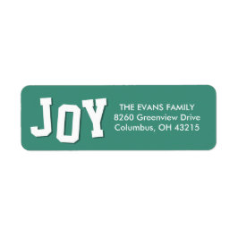 Bold joy fun blauwgroen kerstvakantie retour adres etiket