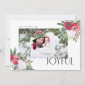 Bold Joyful Florals Photo Holiday Kaart (Voorkant)
