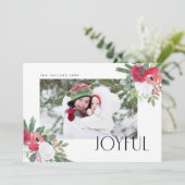 Bold Joyful Florals Photo Holiday Kaart (Staand voorkant)