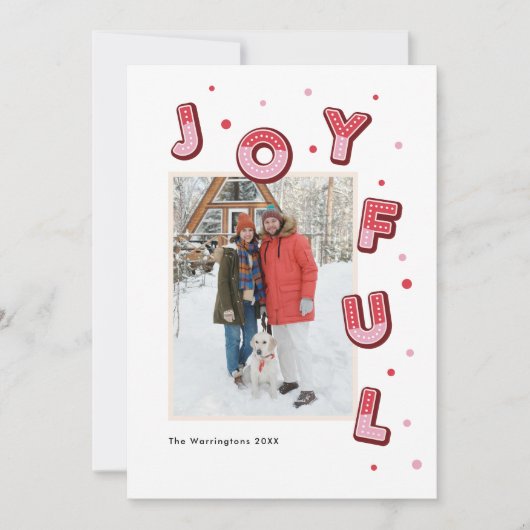 Bold Joyful Whimsical Typography Kerstfoto Feestdagenkaart (Voorkant)