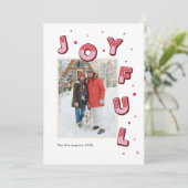 Bold Joyful Whimsical Typography Kerstfoto Feestdagenkaart (Staand voorkant)
