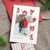 Bold Joyful Whimsical Typography Kerstfoto Feestdagenkaart