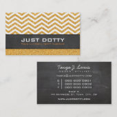 BOLD KAART chevron krijtbord rijke gouden glitter Visitekaartje (Voorkant / Achterkant)