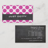 BOLD KAART polka stippen krijtbord hete roze glitt Visitekaartje (Voorkant / Achterkant)