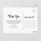 Bold kalligrafie Foto bruiloft Hartelijk dank Brie Briefkaart (Achterkant)