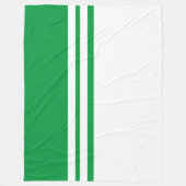 Bold Kelly Groen Wit Racing Stripes Kleurenblok Fleece Deken (Voorkant)