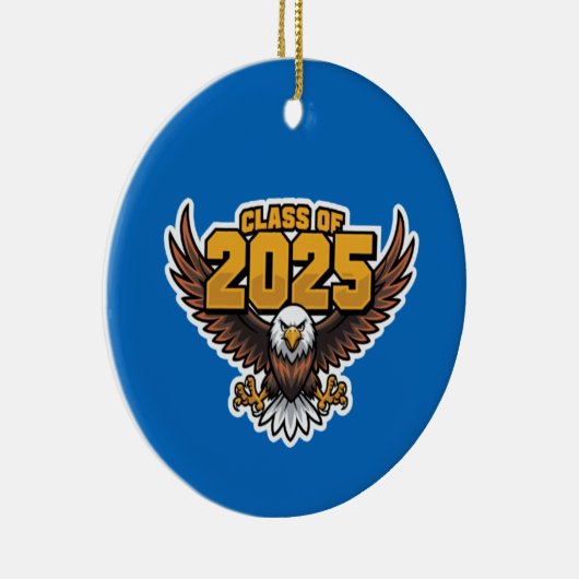 Bold Klasse van 2025 High School Eagle Mascot Keramisch Ornament (Rechts)