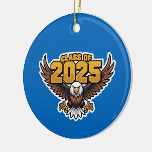 Bold Klasse van 2025 High School Eagle Mascot Keramisch Ornament (Links)