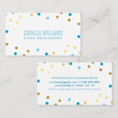 BOLD KLEURRIJKE confetti cool goud turquoise blauw Visitekaartje (Voorkant / Achterkant)