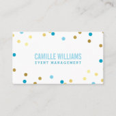 BOLD KLEURRIJKE confetti cool goud turquoise blauw Visitekaartje (Voorkant)