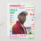 Bold Kleurrijke Typografie Afstuderen Aankondiging (Voorkant)