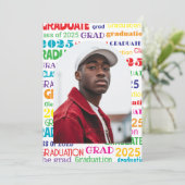 Bold Kleurrijke Typografie Afstuderen Aankondiging (Staand voorkant)