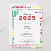 Bold Kleurrijke Typografie Afstuderen Aankondiging (Achterkant)