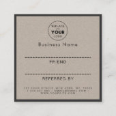 Bold Kraft Paper Lijst Border Voeg uw Logo toe Aanbevelingskaartje (Achterkant)
