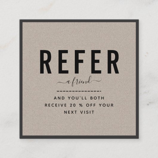 Bold Kraft Paper Lijst Border Voeg uw Logo toe Aanbevelingskaartje (Voorkant)