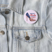 Bold Lady voor Kamala Harris Patriotic Heels Ronde Button 5,7 Cm (In situ)
