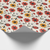 Bold Ladybug Design Cadeaupapier (Hoek)