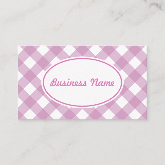 Bold Lavender Gingham Visitekaartje (Voorkant)