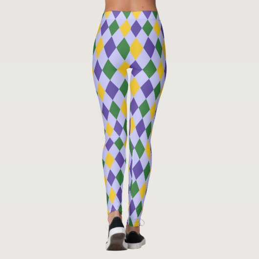 Bold Lavender Harlequin Check Patten Leggings (Achterkant)