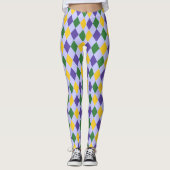Bold Lavender Harlequin Check Patten Leggings (Voorkant)