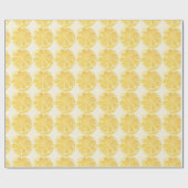 Bold Lemon Slice Pattern in Sunny Yellow Cadeaupapier (Vlak)