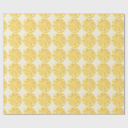 Bold Lemon Slice Pattern in Sunny Yellow Cadeaupapier (Vlak)