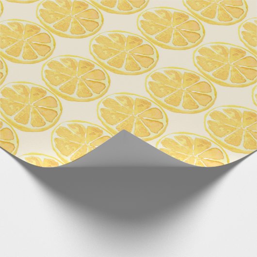 Bold Lemon Slice Pattern in Sunny Yellow Cadeaupapier (Hoek)
