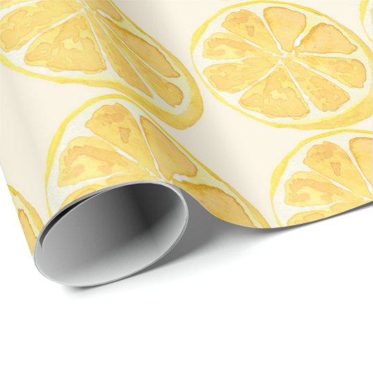 Bold Lemon Slice Pattern in Sunny Yellow Cadeaupapier (Rol Hoek)