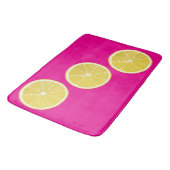 Bold Lemon Slice Pink Citrus Bath Mat (Gekanteld)