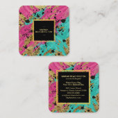 ** Bold Leopard Abstract Animal Neon Gold AP93 Vierkante Visitekaartje (Voorkant / Achterkant)