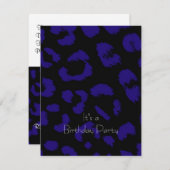 Bold Leopard Fur Pattern Birthday Party nodigt uit Kaart (Voorkant / Achterkant)