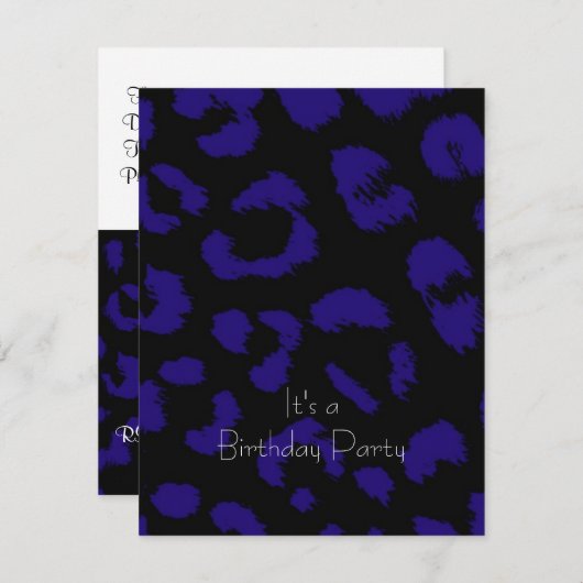 Bold Leopard Fur Pattern Birthday Party nodigt uit Kaart (Voorkant / Achterkant)