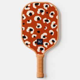 Bold Leopard Monogrammed Pickleball Paddle
