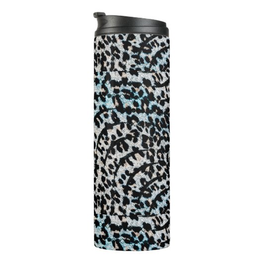 Bold Leopard Print Thermische Tumbler Thermosbeker (Geroteerd rechts)
