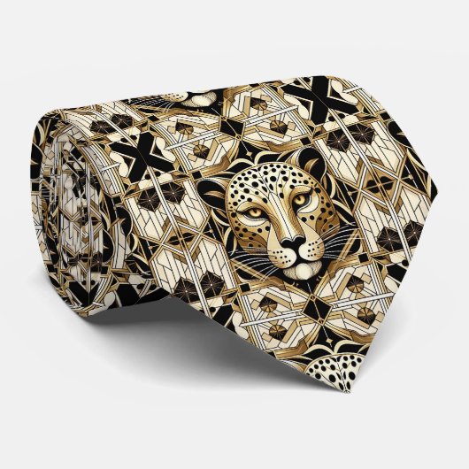 Bold Leopard Tie | Perfect for a Night on the Town Stropdas (Opgerold)