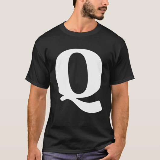 Bold Letter Q Alphabet Karakters Big Font Capita T-shirt (Voorkant)
