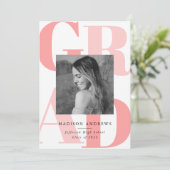 Bold Letters Coral | Fotogradatiepartij Kaart (Staand voorkant)