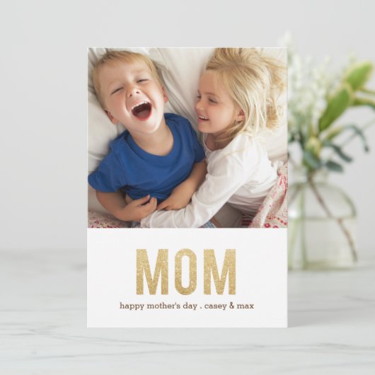 Bold Letters moederdag-fotokaart Kaart (Staand voorkant)