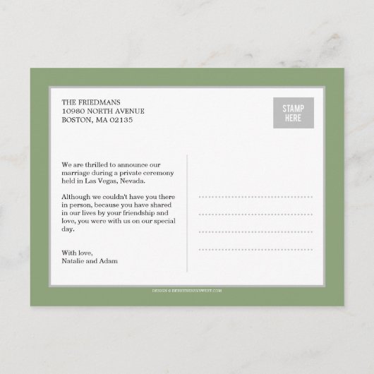 Bold Letters Wedding Aankondiging (Achterkant)