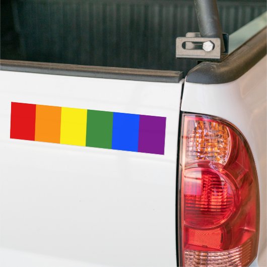 Bold LGBT Pride Rainbow Stripes Bumpersticker (Op Truck)