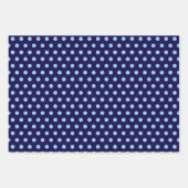 Bold Light Blue Polka Dots on Navy Blue Inpakpapier Vel (Voorkant 3)