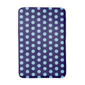Bold Light Blue Polka Dots op Navy Blue Badmat (Voorkant Verticaal)