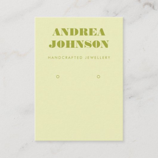 Bold Lime Green Mid Century Mod Earring Display Visitekaartje (Voorkant)