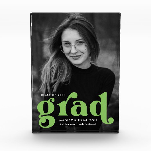 Bold Lime Green Typography Afstuderen Fotoblokken (Voorkant)